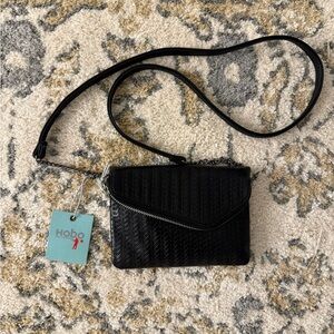 Hobo the Original Black Woven Leather Shoulder‎ Handbag. NWT